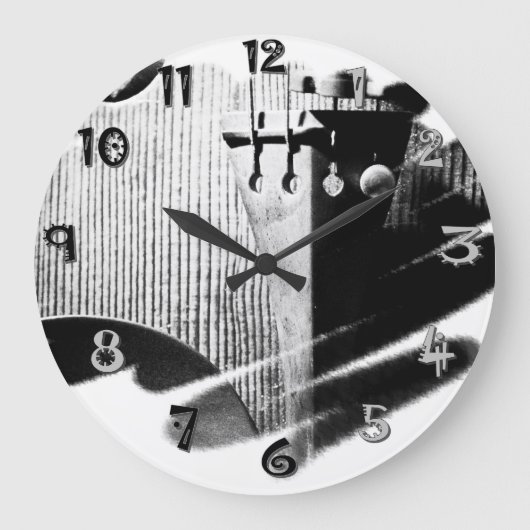 Funky Violin Wall Clock Große Wanduhr (Vorderseite)
