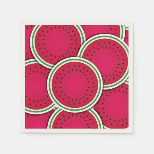 Funky Wassermelon-Scheiben Serviette (Vorderseite)