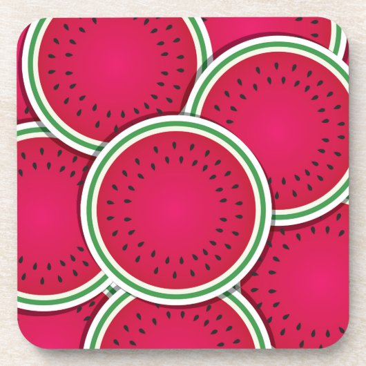 Funky Wassermelon-Scheiben Untersetzer (Vorderseite)