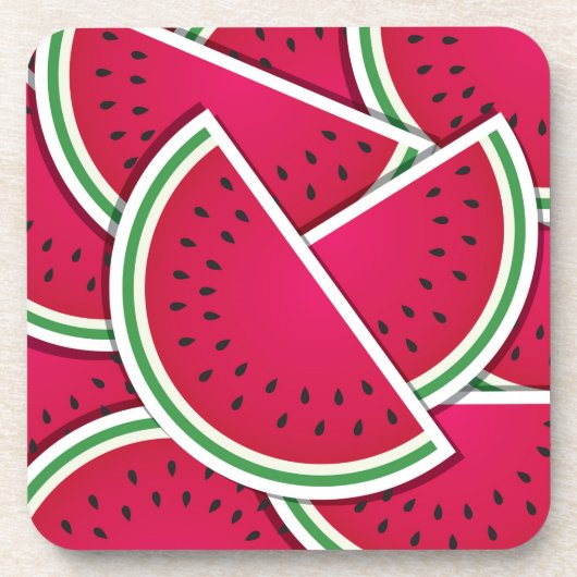 Funky-Wassermelone-Keile Untersetzer (Vorderseite)