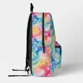 Funky Watercolor Rainbow Galaxy Monogram Bedruckter Rucksack (Links)