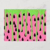 Funky Watermelon Neon Green Paint Tropfens Postkarte (Vorderseite)