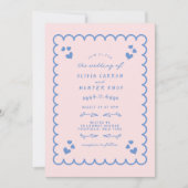 Funky Wave Doodle Illustrierte handgeschriebene Ho Einladung (Vorderseite)