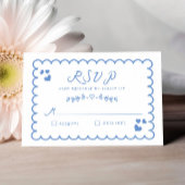 Funky Wave Doodle Illustrierte handgeschriebene Ho RSVP Karte