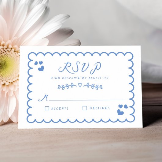 Funky Wave Doodle Illustrierte handgeschriebene Ho RSVP Karte