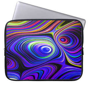 Funky Waves Ocean of Color Blue Lila Red Laptopschutzhülle