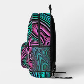 Funky Waves Print Bedruckter Rucksack (Rechts)