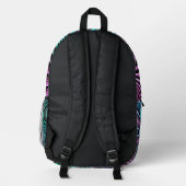Funky Waves Print Bedruckter Rucksack (Rückseite)