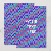 Funky Wavy Neon Blank Einladung (Vorne/Hinten)
