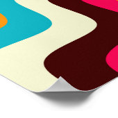 Funky wavy, vielfarbig, sonnenburst background art poster (Ecke)