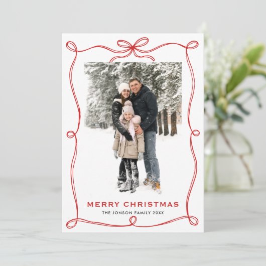 Funky Weihnachten Boho rotes Schleifenband 5 Foto (Stehend Vorderseite)