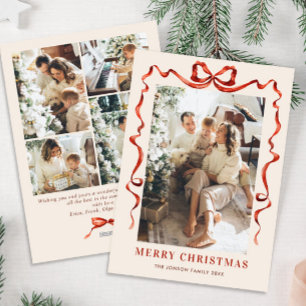 Funky Weihnachten Boho Rotes Schleifenband 5 Foto