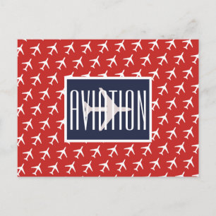 Funky Weißer Flugzeugpilot Luftpostkarte Ankündigungspostkarte