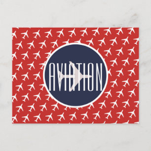 Funky Weißer Flugzeugpilot Luftpostkarte Ankündigungspostkarte