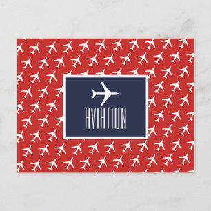 Funky Weißer Flugzeugpilot Luftpostkarte Ankündigungspostkarte