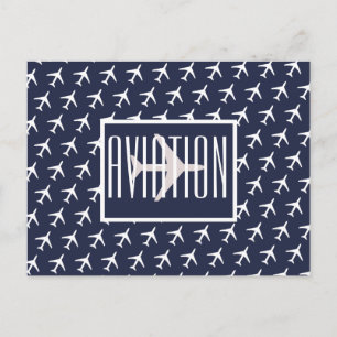 Funky Weißer Flugzeugpilot Luftpostkarte Ankündigungspostkarte