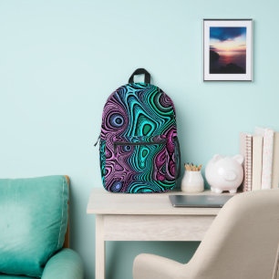 Funky-Wellen-Print Bedruckter Rucksack