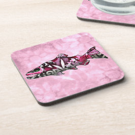 Funky Whimsical Abstrakt Lachs Fish Malerei Art Getränkeuntersetzer