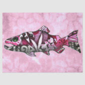 Funky Whimsical Abstrakt Lmon Fish Decoupage Seidenpapier (Vorderseite)
