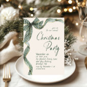 Funky Whimsical Christmas Green Bow Holiday Party Einladung