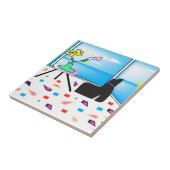 Funky Whimsical Colorful Miami, Grafik Fliese (Seite)