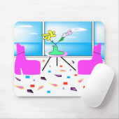 Funky Whimsical Colorful Miami, Grafik Mousepad (Mit Mouse)