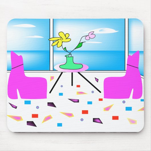 Funky Whimsical Colorful Miami, Grafik Mousepad (Vorne)