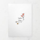 Funky Whimsical Doodles Modernes Wedding Foto Dreifach Gefaltete Einladung (Cover)