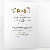 Funky Whimsical Doodles Modernes Wedding Foto Dreifach Gefaltete Einladung (Innen Erste Seite)