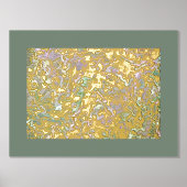 Funky Whimsical Gold Wavy Wirbel Art Pattern Foliendrucke (Vorderseite)