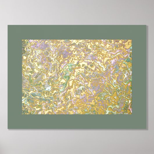 Funky Whimsical Gold Wavy Wirbel Art Pattern Foliendrucke (Vorderseite)