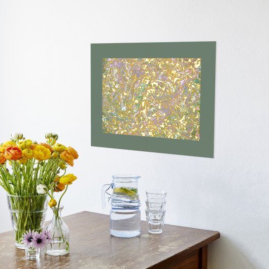 Funky Whimsical Gold Wavy Wirbel Art Pattern Foliendrucke (Ablage(Küche))