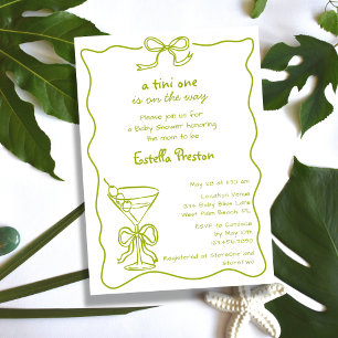 Funky Whimsical Grüne Dirty Martini Baby Shower Einladung