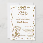 Funky Whimsical Hand Drawn Martini Brautparty Einladung (Vorderseite)