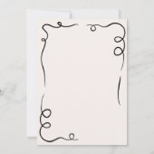 Funky Whimsical Hand Drawn Wedding Save The Date (Rückseite)