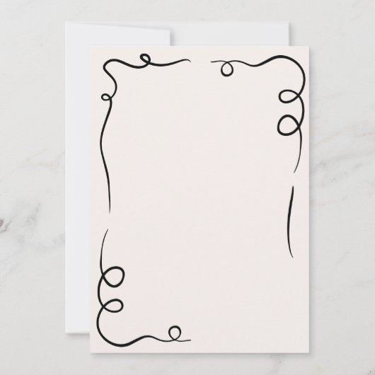 Funky Whimsical Hand Drawn Wedding Save The Date (Rückseite)