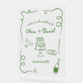 Funky Whimsical Hand Letted Illustriert Sign Acrylschild (Winkel)