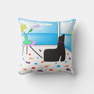 Funky Whimsical Miami Abstrakt farbenfroh Kissen