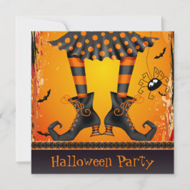 Funky Whimsical Witz Legs Halloween-Party Einladung