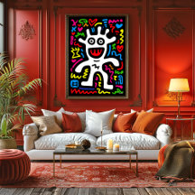 Funky White Alien - Neon Pop Kunst, Dichtung und M