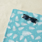 Funky White Fern Pattern Beach Handtuch (Beispiel)