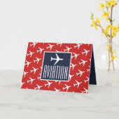 Funky White Flugzeug Pilot Aviation Grußkarte Karte (Gelbe Blume)