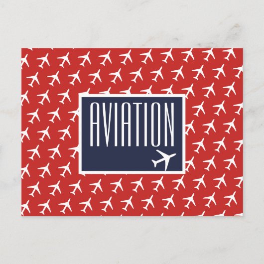 Funky White Flugzeug Pilot Aviation Postcard Ankündigungspostkarte (Vorderseite)