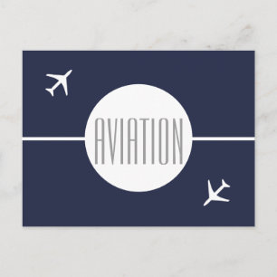 Funky White Flugzeug Pilot Aviation Postcard Ankündigungspostkarte