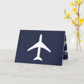 Funky White Flugzeug Pilot Flying Greeting Card Karte (Gelbe Blume)