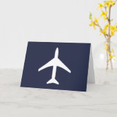 Funky White Flugzeug Pilot Flying Greeting Card Karte (Gelbe Blume)