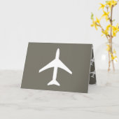 Funky White Flugzeug Pilot Flying Greeting Card Karte (Gelbe Blume)