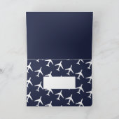 Funky White Flugzeug Pilot Flying Greeting Card Karte (Innenseite)