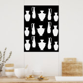 Funky White Old Greece Vases Jars Poster (Küche)