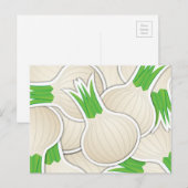 Funky white onions postkarte (Vorne/Hinten)